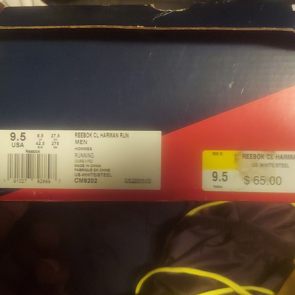 All white Reebok size 9.5
